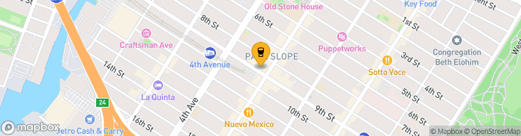 Map showing a marker over 40.6695658, -73.986655