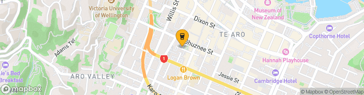 Map showing a marker over -41.2934, 174.7745