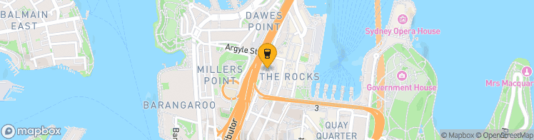 Map showing a marker over -33.859650699999996, 151.20696949999999