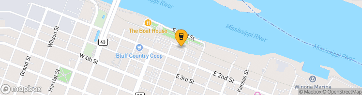 Map showing a marker over 44.0537966, -91.6347675