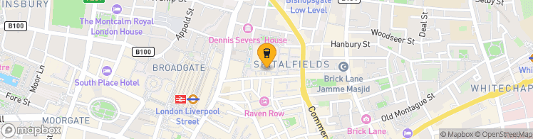 Map showing a marker over 51.5193356, -0.0766733