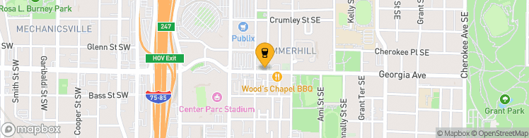 Map showing a marker over 33.7369699, -84.38576379999999