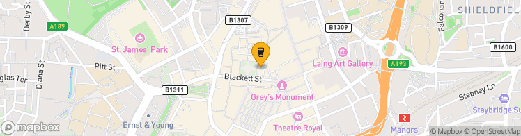 Map showing a marker over 54.974451599999995, -1.6144729999999998