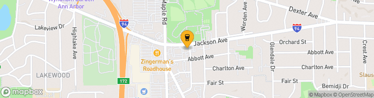 Map showing a marker over 42.2802709, -83.7784607