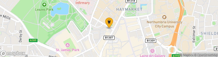Map showing a marker over 54.976922599999995, -1.6158230999999998