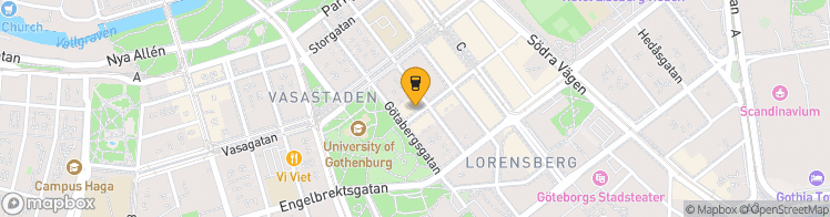 Map showing a marker over 57.6989331, 11.9735217