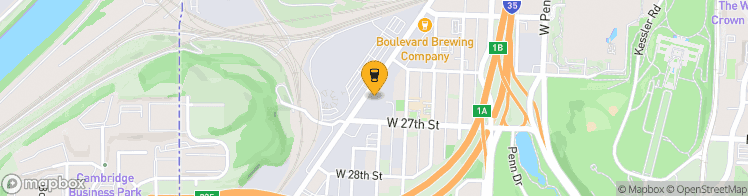 Map showing a marker over 39.0795527, -94.598988
