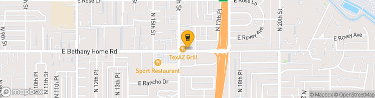 Map showing a marker over 33.5239097, -112.0467862