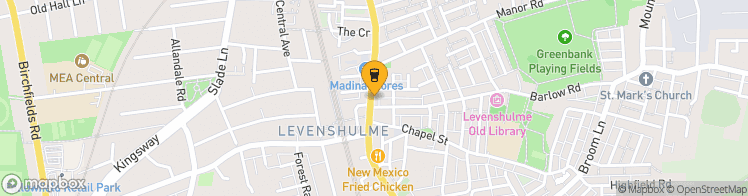 Map showing a marker over 53.4451816, -2.1913996