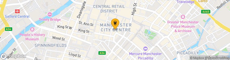 Map showing a marker over 53.4813121, -2.2418715