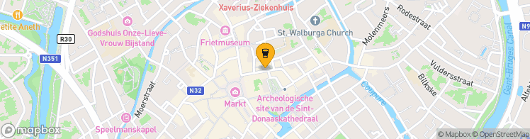 Map showing a marker over 51.209595199999995, 3.2261623999999998
