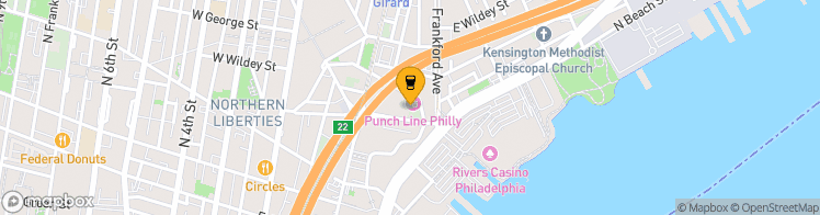 Map showing a marker over 39.965215099999995, -75.1354971