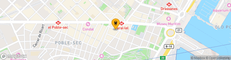 Map showing a marker over 41.3741635, 2.1685536