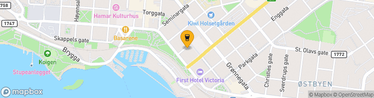 Map showing a marker over 60.7935773, 11.073237899999999