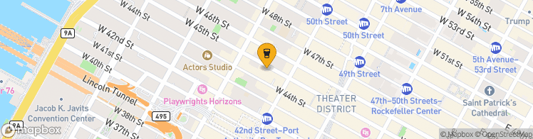 Map showing a marker over 40.7595551, -73.9897459