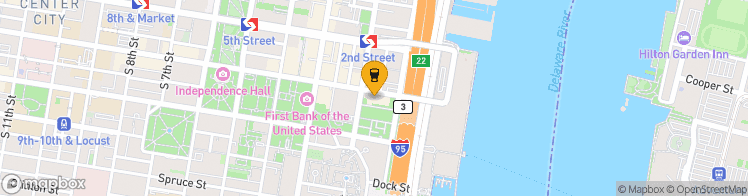 Map showing a marker over 39.9481117, -75.1435458