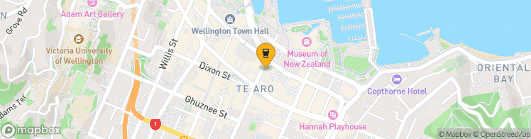 Map showing a marker over -41.2916501, 174.77955369999998