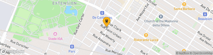 Map showing a marker over 45.5336904, -73.6194575