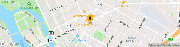 Map showing a marker over 44.9889164, -93.25294629999999