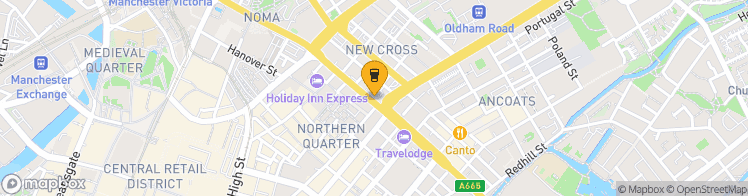 Map showing a marker over 53.4850821, -2.2333116