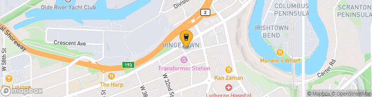 Map showing a marker over 41.4896318, -81.71059729999999