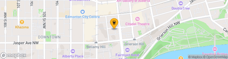 Map showing a marker over 53.542072999999995, -113.4913076