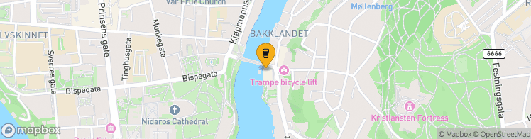 Map showing a marker over 63.428002799999994, 10.402354700000002
