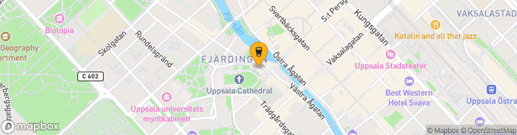 Map showing a marker over 59.8585207, 17.6347646