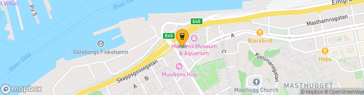 Map showing a marker over 57.6987203, 11.9309864