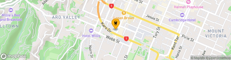 Map showing a marker over -41.2966724, 174.77347540000002