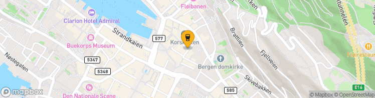 Map showing a marker over 60.394245999999995, 5.328047