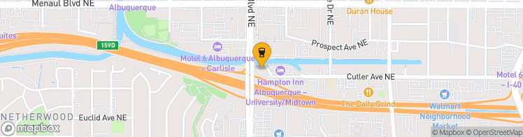 Map showing a marker over 35.105992199999996, -106.6034713