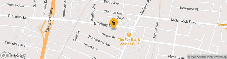 Map showing a marker over 36.203452999999996, -86.74129479999999
