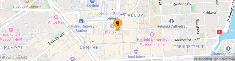 Map showing a marker over 60.1697341, 24.9447843