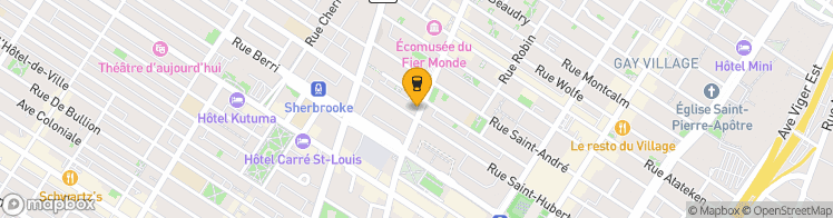 Map showing a marker over 45.5181806, -73.56428609999999