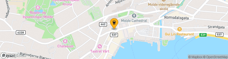Map showing a marker over 62.7374179, 7.1575899