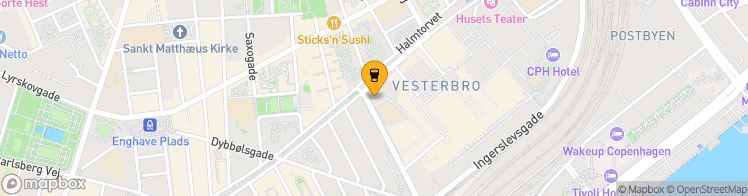Map showing a marker over 55.667868600000006, 12.556395199999999