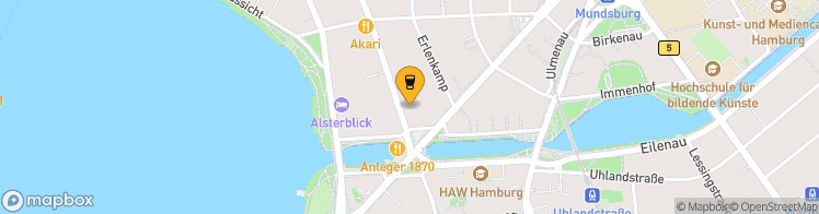 Map showing a marker over 53.566694299999995, 10.0196302