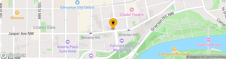 Map showing a marker over 53.541283299999996, -113.4906682