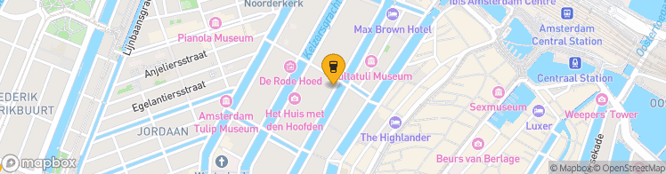 Map showing a marker over 52.376731199999995, 4.8892983
