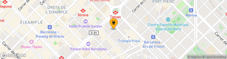 Map showing a marker over 41.3929335, 2.1752671