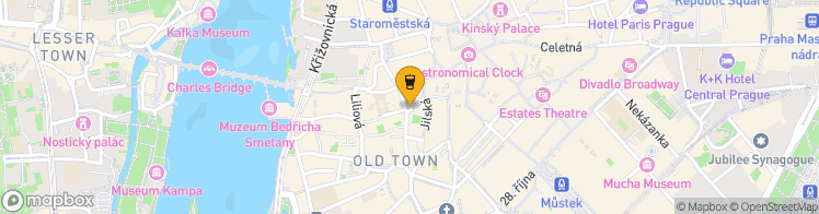 Map showing a marker over 50.0856475, 14.418398300000002