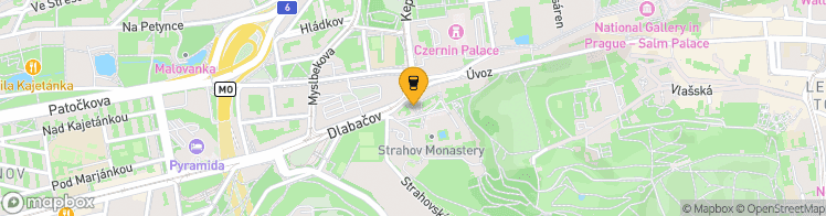 Map showing a marker over 50.0868543, 14.388361199999999