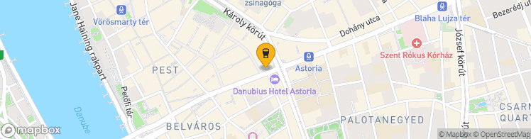 Map showing a marker over 47.494250199999996, 19.059058099999998