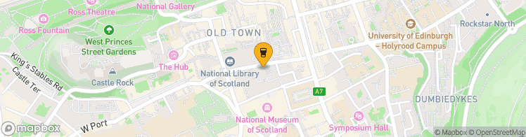 Map showing a marker over 55.948344399999996, -3.1896638999999998