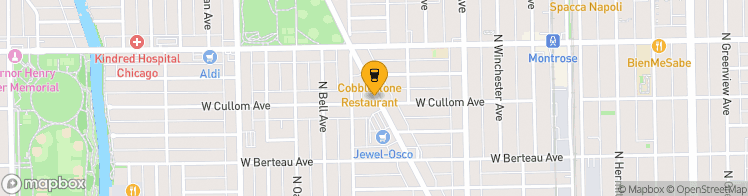Map showing a marker over 41.959756, -87.682822