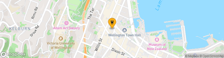 Map showing a marker over -41.289234199999996, 174.7756195