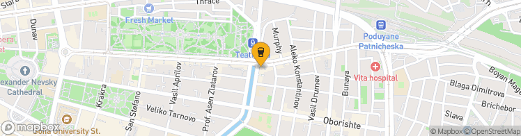 Map showing a marker over 42.695937199999996, 23.3472904