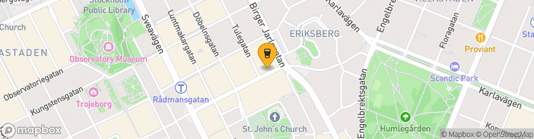 Map showing a marker over 59.340833599999996, 18.0642493